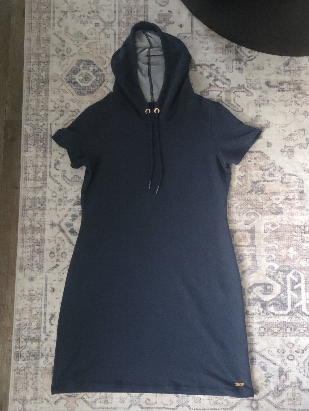Calvin Klein Navy Hooded Short-Sleeve Dress